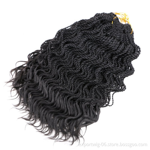 Wholesale Curly Twist Crochet Hair Wavy Senegalese Twist Braiding Hair Solid And Mix Color Synthetic Fiber Hair Extensions